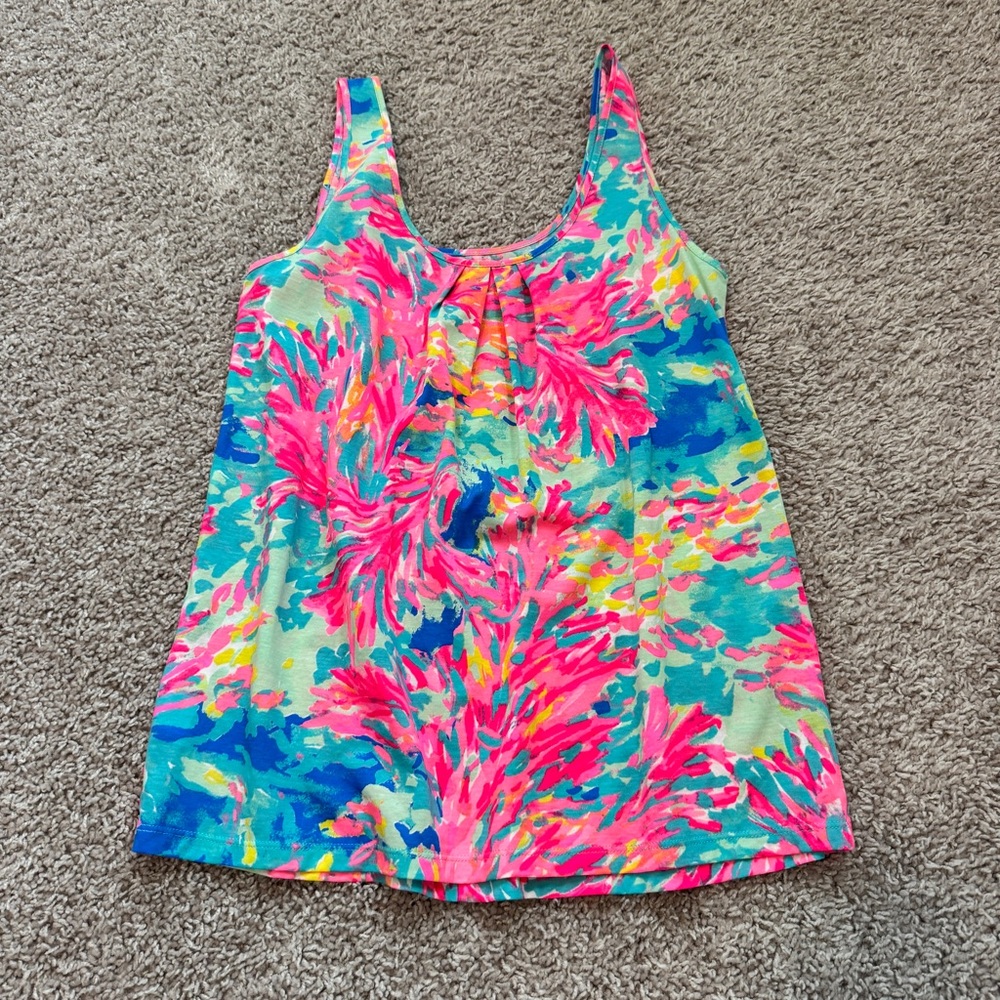 Lilly Pulitzer Kinsey Tank Palm Beach Coral - Picture 3 of 6